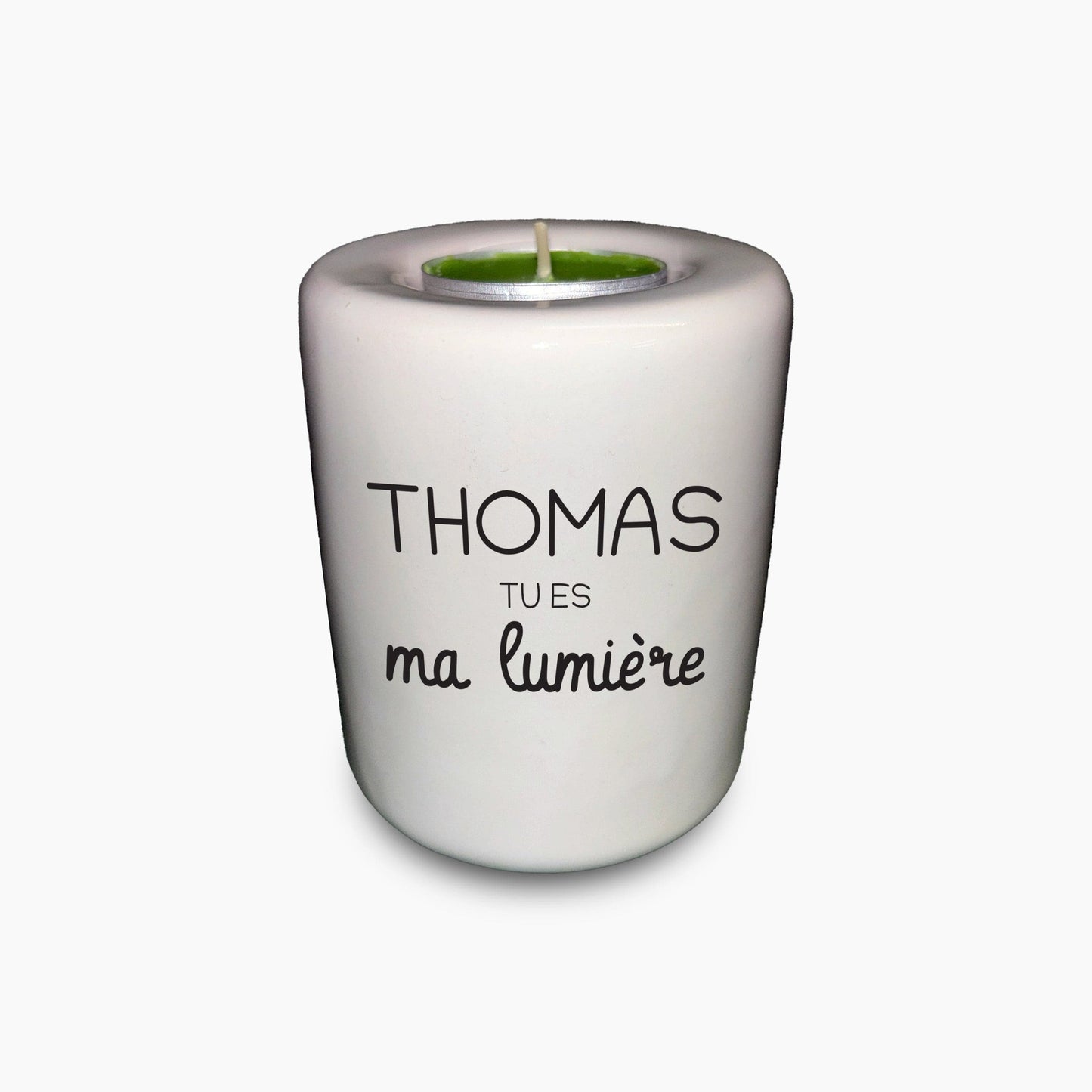 White sublimable ceramic candle holder