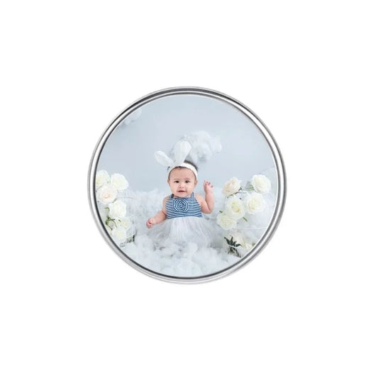 badge rond imprimé en sublimation avec attache pins