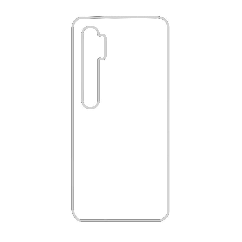 Coque sublimation 2D TPU pour Xiaomi Mi Note 10 Pro, Note 10, Note 10 Lite. La plaque arrière en aluminium dédiée à la sublimation permet la personnalisation de la coque