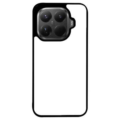 Coque sublimation 2D TPU en silicone contour noir pour Xiaomi 15T Pro. La plaque arrière blanche dédiée à la sublimation permet la personnalisation complète de la coque avec vos visuels.