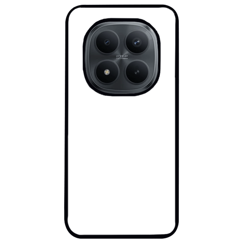 Coque sublimation 2D TPU en silicone contour noir pour Xiaomi Redmi Note 15 Pro Plus. La plaque arrière blanche dédiée à la sublimation permet la personnalisation complète de la coque avec vos visuels.