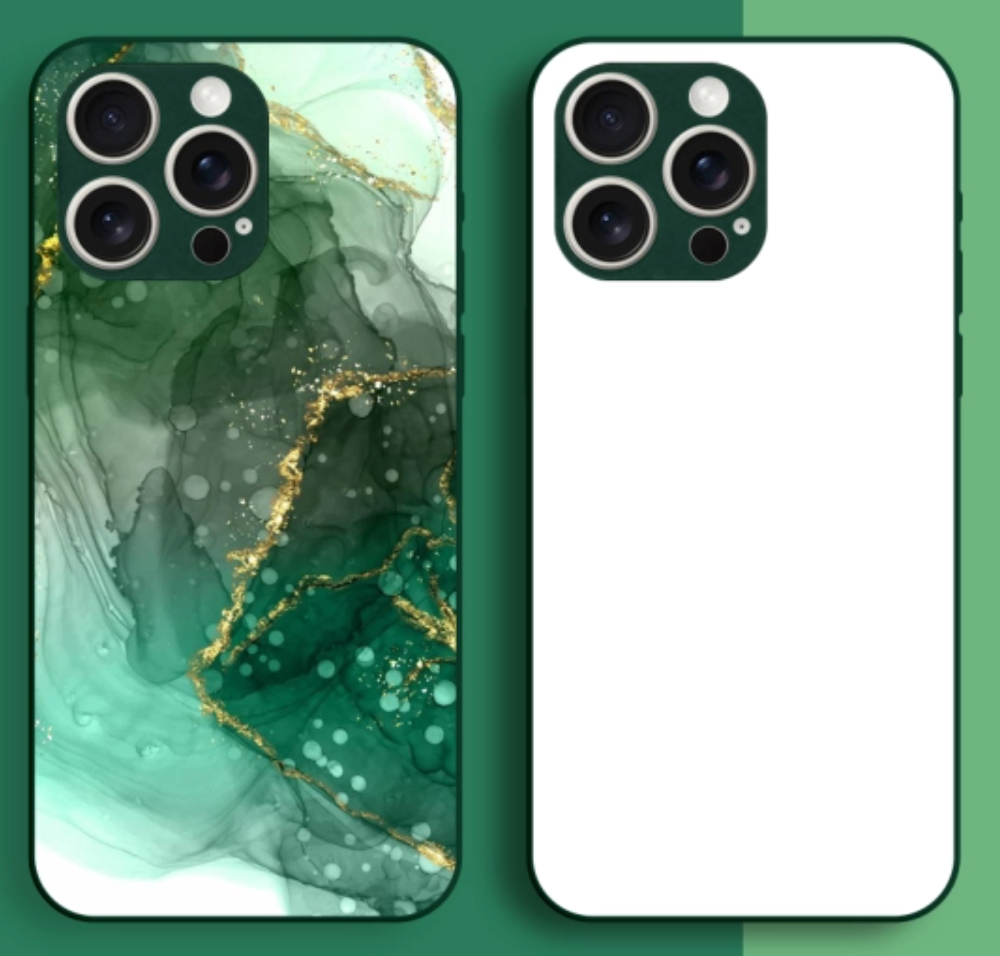 Coque sublimable contour vert foncé