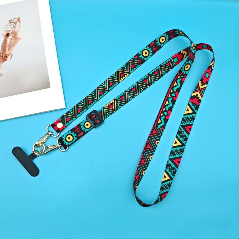 Cordon de téléphone coloré avec des motifs aztèque
