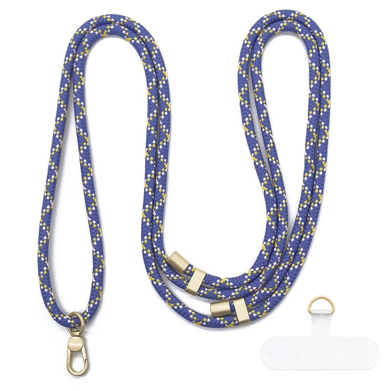 Cordon bariolé violet ajustable adaptable à toutes les coques de téléphone