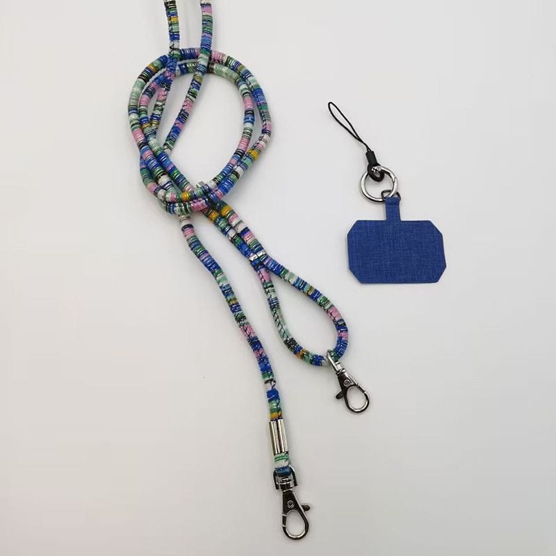 Cordon dans les tons bleus style collier