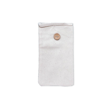 pochette cadeau en coton naturel avec fermeture bouton