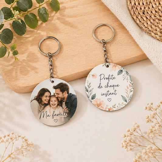 Coque sublimation Porte-Clé Rond / Recto/Verso Porte-clés en métal vierge à sublimation Porte-clés en métal vierge à sublimation